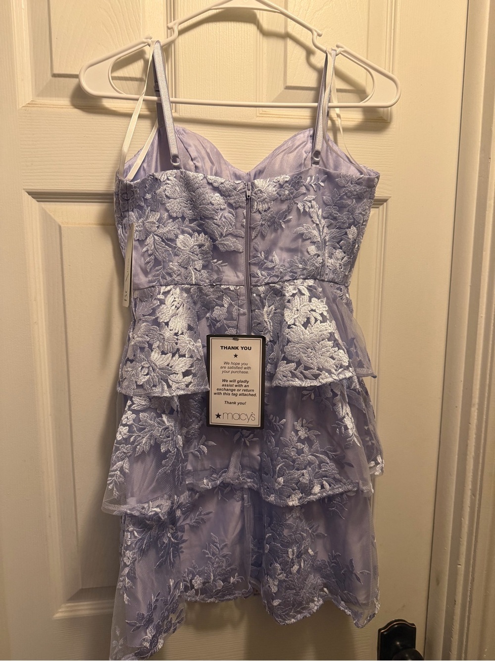 BCX Lavender Floral Embroidered Tiered Mini Dress - Picture 5 of 6